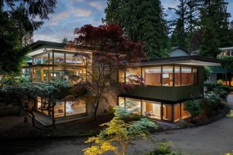 Photos: Eye-catching Ron Thom heritage home lists for $3.4M in West Vancouver