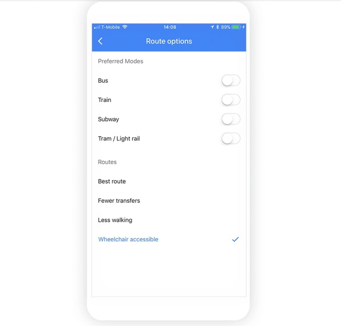 Google Maps now has routes for wheelchair users